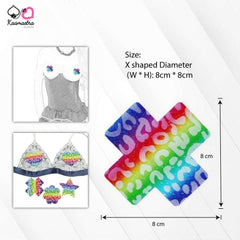 Kaamastra Rainbow Glitter X-Shape Nipple Pasty