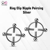 Ring clip nipple peircing silver