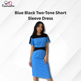 Kaamastra's Blue & Black Two-Tone Short Sleeve Dress β Free Size