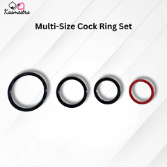 Kaamastra's Black & Red Penis Ring – 1.3, 1.5 & 2 Inches | Size Variants