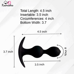 Kaamastra Black Silicone Double Bead Anal Plug