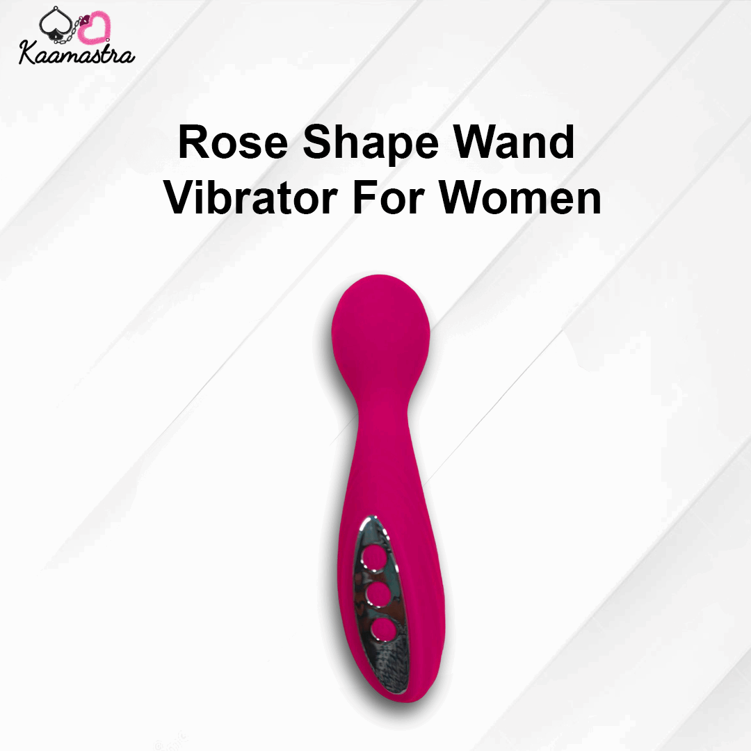 Pink rose-shaped vibrator for women on a white background with 'Kaamastra' branding.