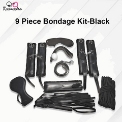 Kaanastha 9-Piece Black Bondage Kit laid out on a flat surface.