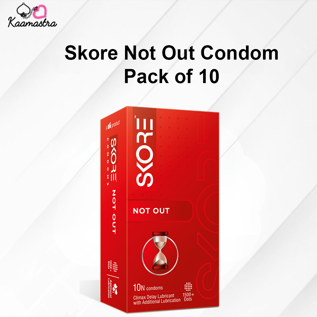 Red Skore Not Out condom pack on a white background