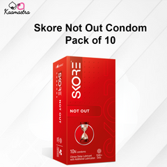Red Skore Not Out condom pack on a white background