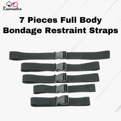 Kaamastra 7 Pieces Full Body Bondage Restraint Straps - Black