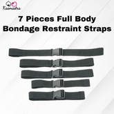 Kaamastra 7 Pieces Full Body Bondage Restraint Straps - Black