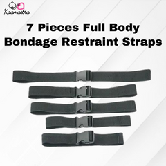 Kaamastra 7 Pieces Full Body Bondage Restraint Straps - Black