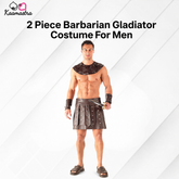 Kaamastra's 2-Piece Barbarian Gladiator Costume for Men - Free Size | Medieval Warrior Style