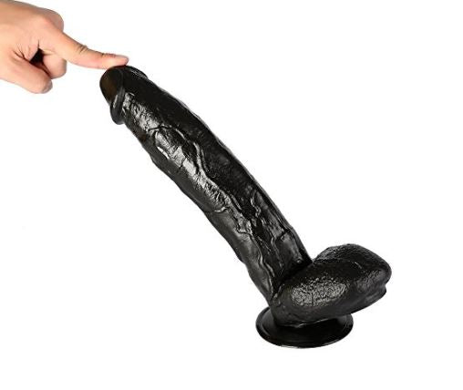 Black suction dildo