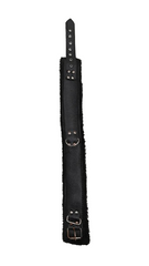 Kaamastra's Black Collar made from faux leather and lined with soft faux fur
