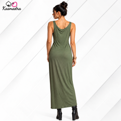 Kaamastra's Olive Muse Maxi Dress - Free Size | Sleeveless Long Dress