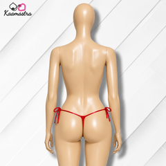 Kaamastra's Red Shiny Tie-Up Thong - Free Size | Strappy Design
