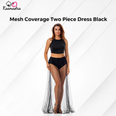 Kaamastra's Black Mesh Coverage Two-Piece Dress - Free Size