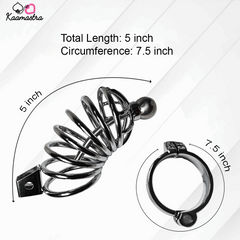 Measurement details of a metallic object with 'Kaamastra' branding on a white background.