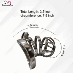 Metal ring with measurements on a white background