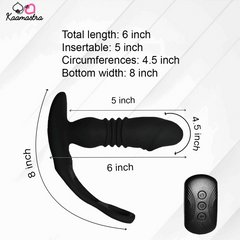 Black curved object with measurements and Kaamastra branding on a white background