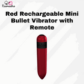 Red Rechargeable Mini Bullet Vibrator with Remote - Kaamastra