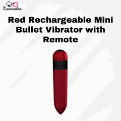 Red Rechargeable Mini Bullet Vibrator with Remote - Kaamastra