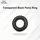 Kaamastra transparent black penis ring - 5-inch circumference pleasure enhancer