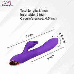 Kaamastra Rabbit Vibrator Size β 8-inch Length, 5-inch Insertable
