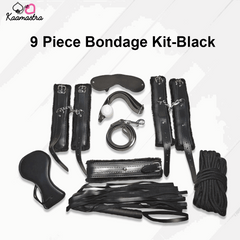 Kaanastha 9-Piece Black Bondage Kit laid out on a flat surface.