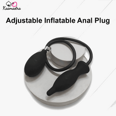 Adjustable inflatable anal plug on a white background with 'Kaamastra' branding.