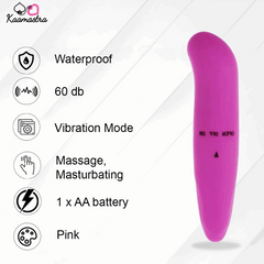 Pink Dolphin G Spot Vibrator - Waterproof, 60 dB, vibration mode, powered by AA battery