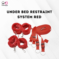 Red Under the Bed Restraint System by Kaamastra with wrist and ankle straps for discreet pleasure