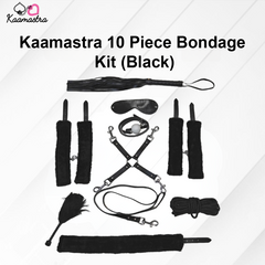 Kaamastra 10 Piece Bondage Kit with various black items on a white background