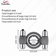 Vibrating cock ring size: 2.3 inch length, 1.6 inch circumference