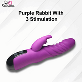 Purple rabbit vibrator with 3 stimulation points - clit, G-spot, and shaft massager