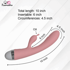 Kaamastra 10-inch insertable vibrator with 6-inch shaft and 4.5-inch circumference for G-spot stimulation