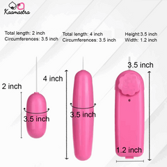 Kaamastra Double Egg Massager dimensions – 2-inch and 4-inch vibrating eggs for dual stimulation