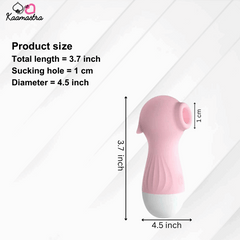 Dimensions: 3.7-inch length, 4.5-inch diameter suction toy