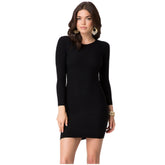 Kaamastra Black Bodycon Full Sleeve Mini Dress