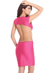 Kaamastra Pink Sleeveless Cutout Dress