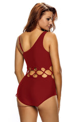 Kaamastra Maroon Criss Cross Lace Women's Beach Bikini