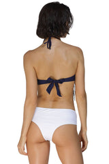 Kaamastra Blue and White Tassel Bikini Set for Women