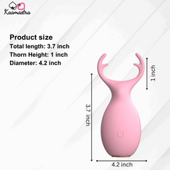 Deer Vibrator Dimensions: 3.7" length, 1" antler height