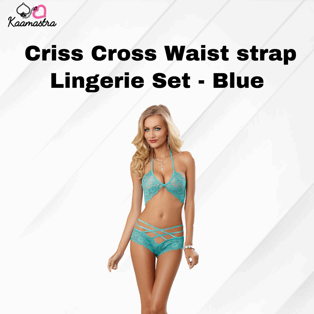 Kaamastra Polyester Criss Cross Waist strap Lingerie Set