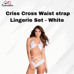 Kaamastra Polyester Criss Cross Waist strap Lingerie Set
