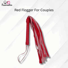 Kaamastra red flogger for couples, displayed to show the falls and handle