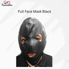 Black full-face mask on a white background with 'Kaamastra' branding.