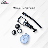 Manual penis pump with accessories on a white background, branded 'Kaamastra'.