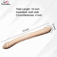 Kaamastra Realistic Double Ended Silicone Lesbian Dildo-Skin Color