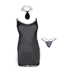 Kaamastra Black Mesh Sexy Student Roleplay Costume