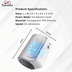 Specs for Rotating Blowjob Toy - 5-inch size, 10 speeds, TPE silicone