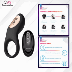Remote control of vibrating penis ring for sex delay on Kaamastra