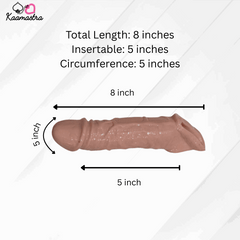 Measurement chart for a product with dimensions labeled, featuring the brand 'Kaamastra'.